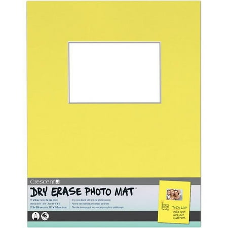 Crescent Cardboard 12-30-309 11 x 14 in. Dry Erase 4 x 6 in. Photo Mat Holds - Yellow