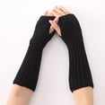 thumbnail image 3 of Yoyauz Women's Long Fingerless Gloves Arm Warm Knit Thumbhole Stretch, 3 of 5