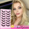 thumbnail image 5 of Wispy Lashes False Eyelashes Clear Band Cat Eye Lashes Natural Look 15MM Fake Eyelashes Pack Pestañas Postizas Naturales Wispy D Curvature Lashes, 7 Pairs, 5 of 14