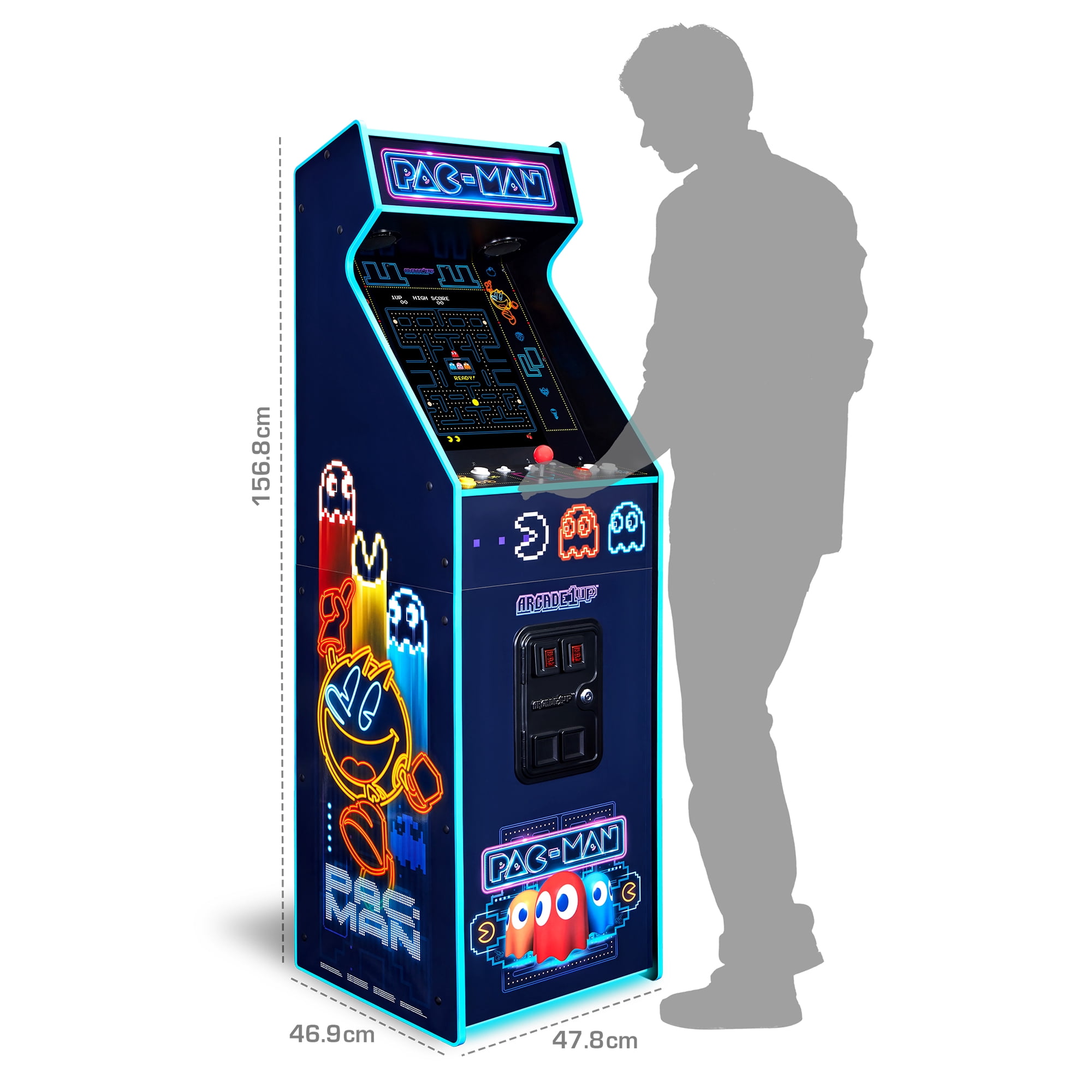 arcade1up　pacman Arcade1Up Pac-Man Deluxe Arcade Machine with 14 Games Included, 5
