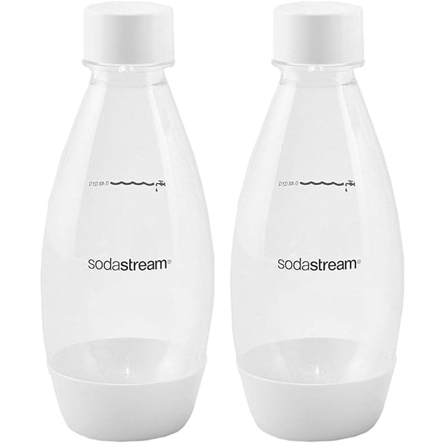 Botella Sodastream de 500 ml, paquete doble, apta para lavavajillas (blanca)