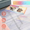 thumbnail image 3 of Acrylic Folding Tray Table Rainbow Color Iridescent Side Table Modern Accent Square End Table for Living Room Bedroom, 3 of 6