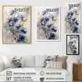 thumbnail image 4 of Designart "Blue-Gold Violet Minimalist Art II" Violets Floater Framed Wall Decor, 4 of 5