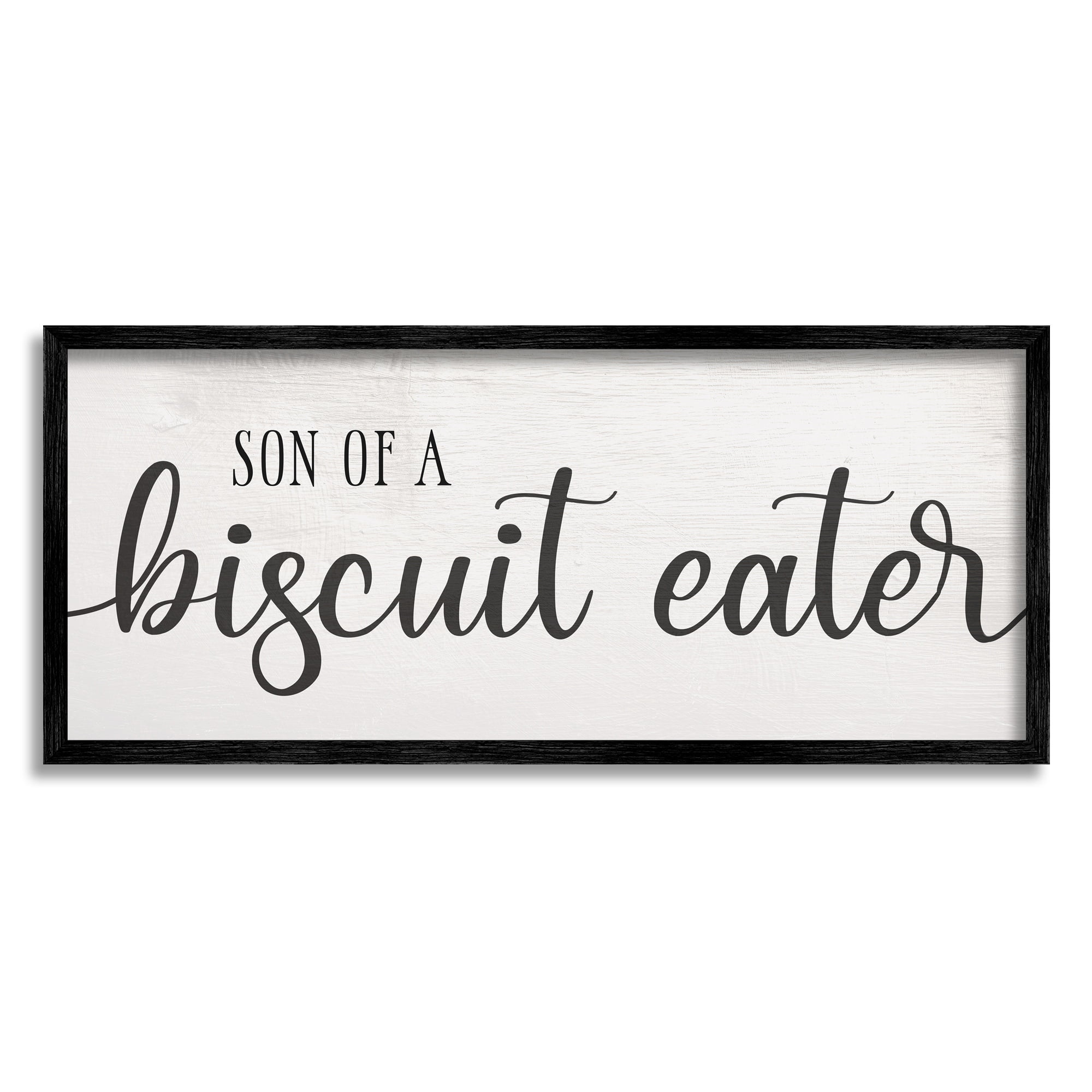Stupell Industries Son of a Biscuit Eater Southern Country Slang Typography Painting White Framed Art Print Wall Art, 10 x 24