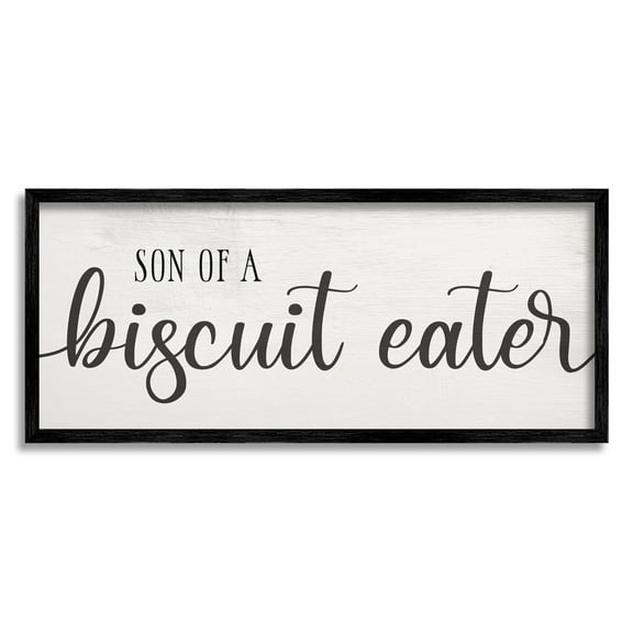Stupell Industries Son of a Biscuit Eater Southern Country Slang Typography Painting Black Framed Art Print Wall Art, 10 x 24