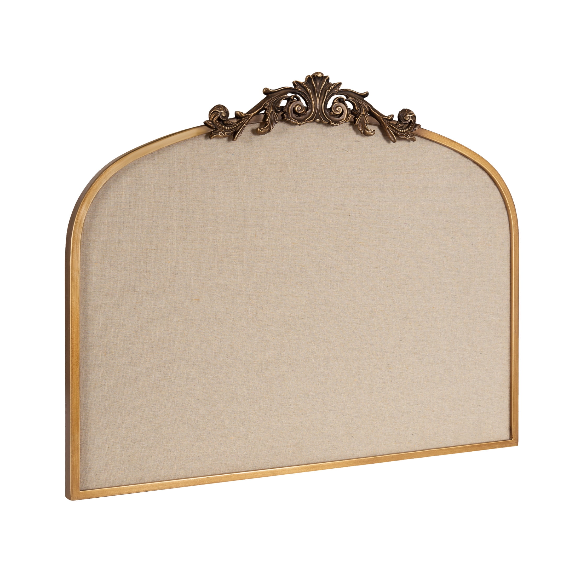 Kate and Laurel Arendahl Wide Decorative Arch Pinboard, 30 x 24, Gold, Framed Arched Ornate Vintage Cork Board for Use as Motivational Vision Board or Wall Organizer