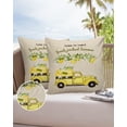 thumbnail image 6 of Pack of 2 Outdoor Pillow Covers, Rustic Truck with Yellow Lemon Wooden Board Waterproof Square Throw Pillowcase Cushion Decorative Pillow Covers for Couch Patio Tent, 26x26 in, 6 of 6