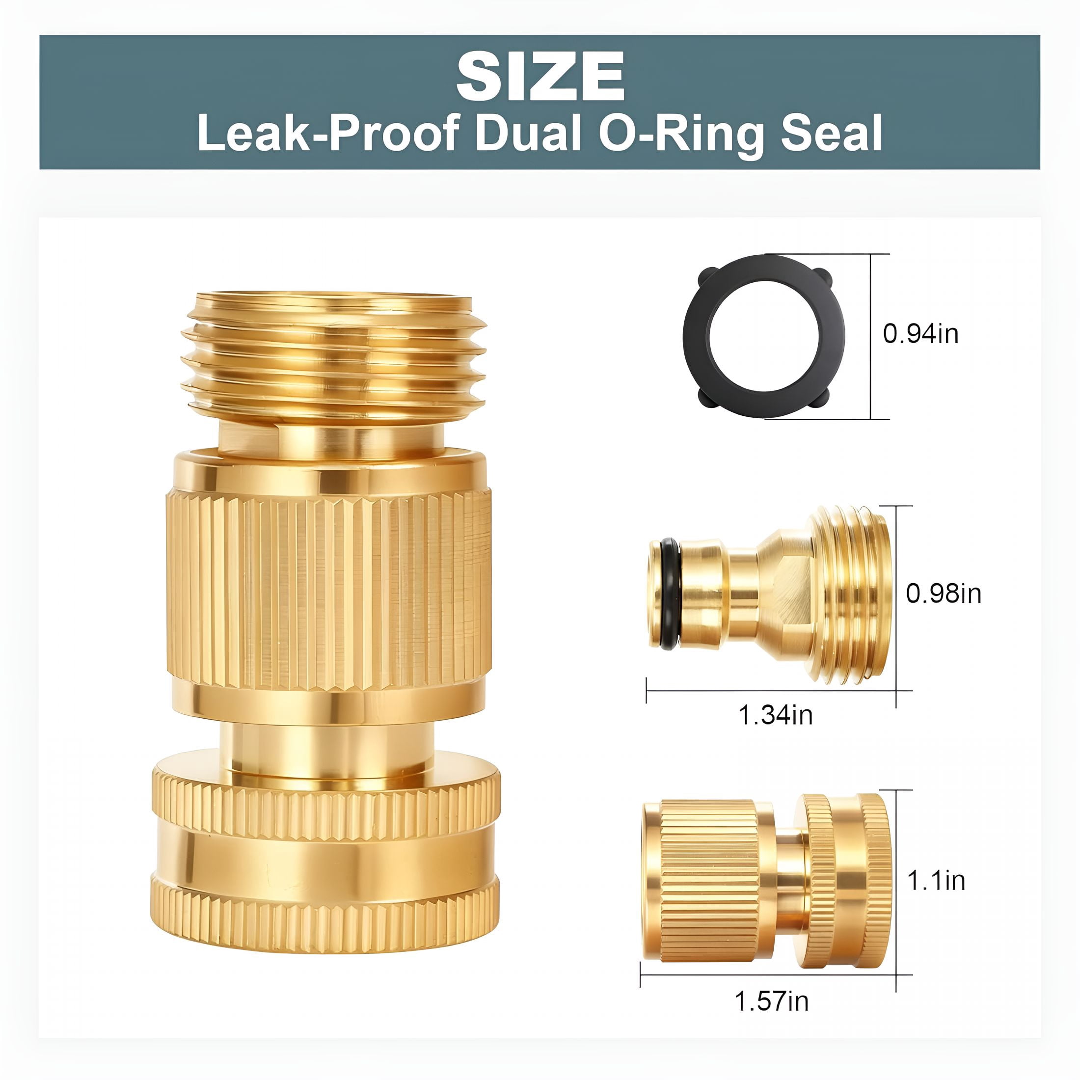 HIBIBUD Garden Hose Quick Connect,Solid Brass 3/4 Inch Ght Leak-Proof Connectors,Heavy Duty Male&Female Quick Connect Hose Fittings,Easy Connect Water for Sprinkler&Pressure Washer