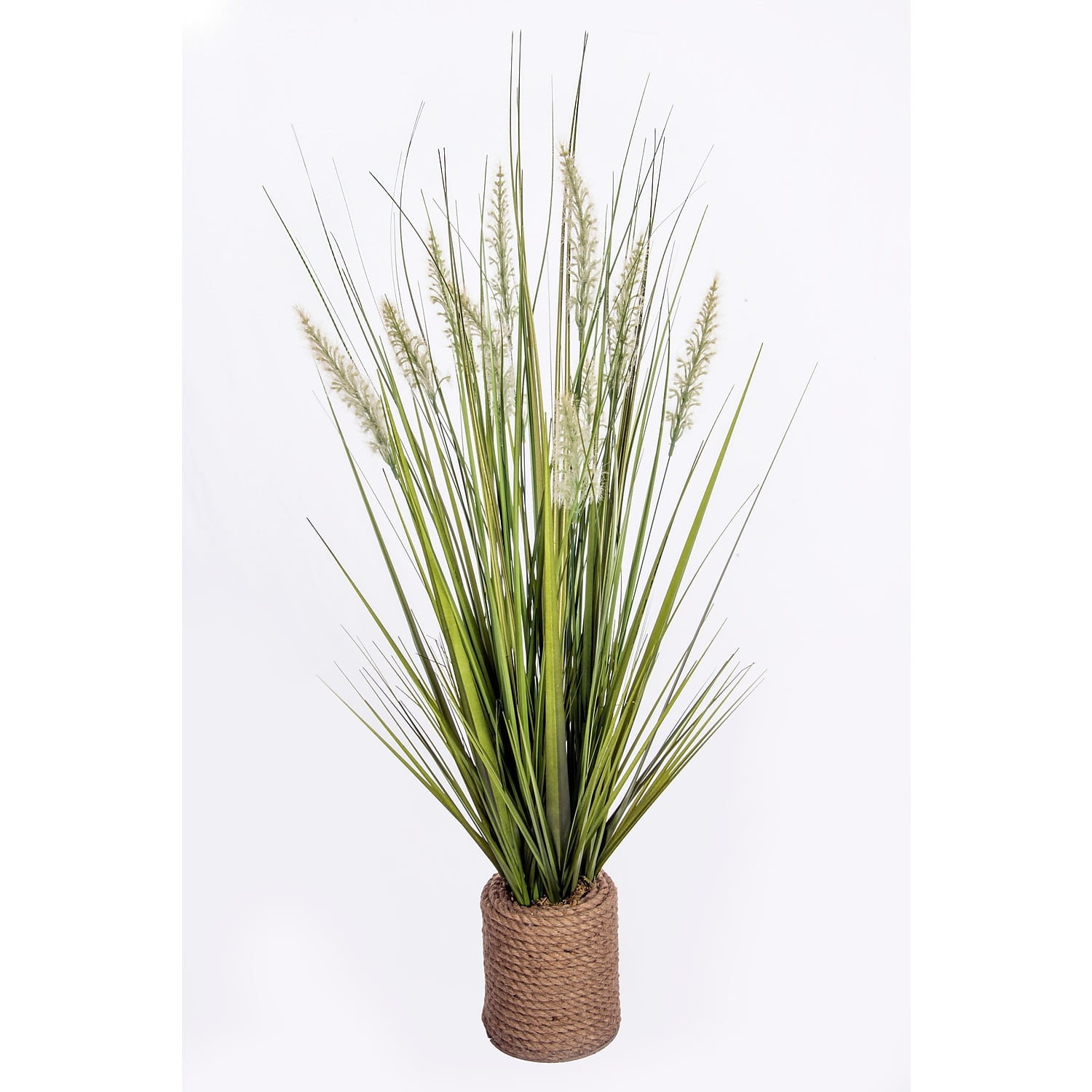 Tall Green Boxwood Topiary in Rope Planter for Outdoor Decor