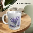 thumbnail image 5 of Spring Decorative Mug With Handles Glass Lavender Plants Flowers Artistic Tea Cups Vintage Purple Ceramic Collection lnsulated Reusable Family Kitchen School Coffee Mug Gift Birthday 11 Ounce, 5 of 6