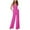 Hot Pink, variant on qILAKOG Women Casual Sleeveless Jumpsuits Loose Wide Leg Pant Romper Women's Solid Color Sexy Sleeveless Neck Hanging Pocket Loose Bodysuit Green M