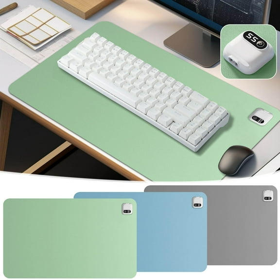 hulanddfd Heated Desk Pad with 2-Modes Heating, 23.6x14.2in Waterproof Non-Slip Desk Mats Large Laptop Tabletop Pad Winter Hand Warming Pads for Office and Home(Green)