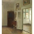 thumbnail image 2 of Carl Holsøe 12x13 Black Ornate Wood Framed Double Matted Museum Art Print Titled: Interior with Open Door, 2 of 5