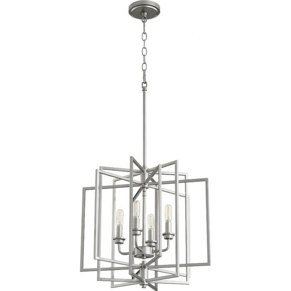 888-4-64 Quorum Lighting Hammond - 4 Light Pendant-18.25 Inches Tall and 19 Inches Wide-Classic Nickel Finish    -Traditional Installation