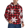 thumbnail image 2 of Salouo Snowflakes On A Buffalo Plaid Pattern Men's Fall Hoodie Sweatshirt,Sport Hoodie with Pockets for Men Pullover Casual Hooded Sweatshirt-Small, 2 of 7