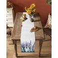 thumbnail image 4 of Purple Flowers Burlap Cotton Table Runner 16x72 Inches Long, Modern Spring Floral Bottle Simple Farmhouse Table Runners, Outdoor Dining Tablecloths Decor for Baby Shower/Party/Wedding, 4 of 6