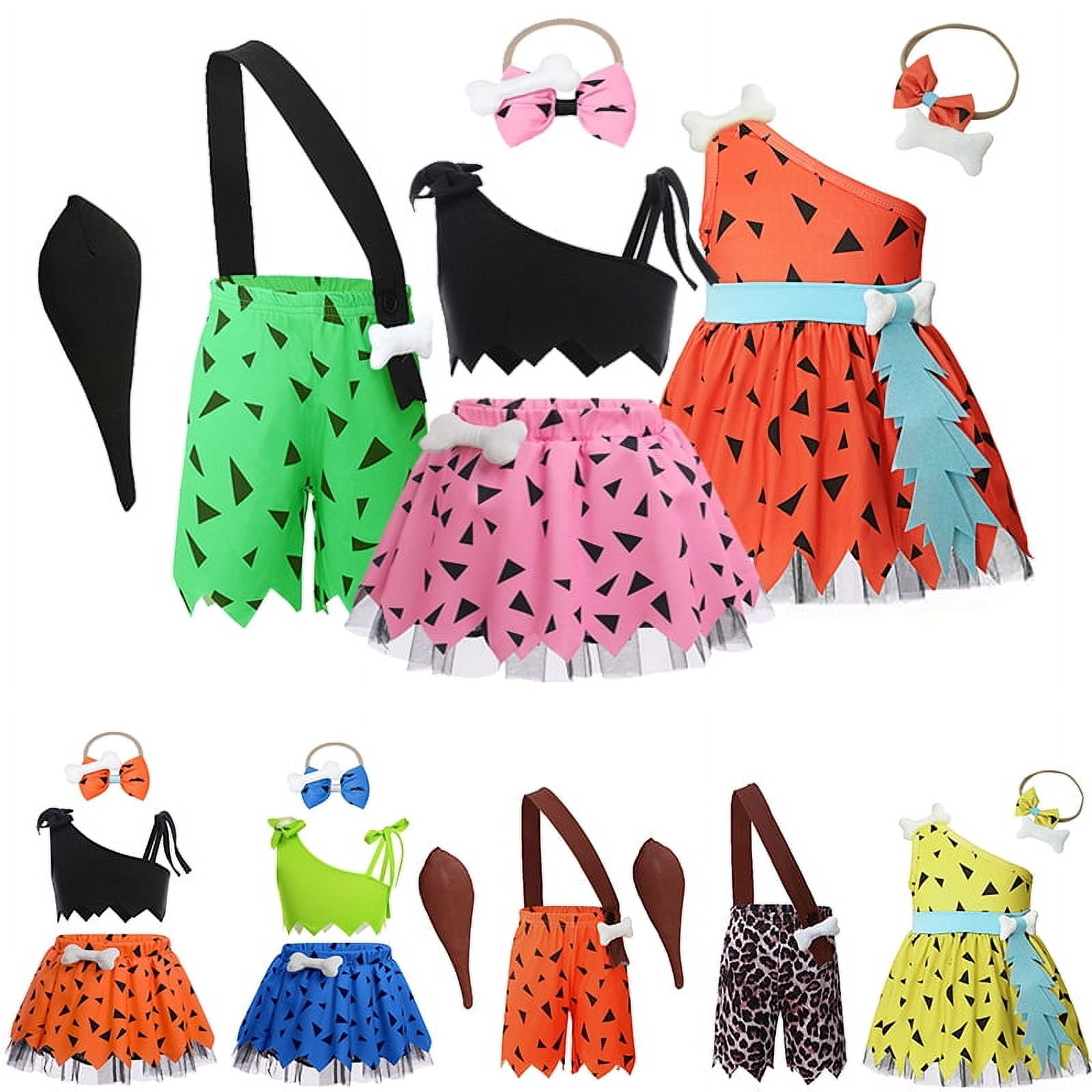Disfraz De Chica Cavernícola Con Vestido De Tul Y Diadema Para Niñas – Halloween 2025