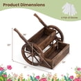 thumbnail image 3 of Costway 2 PCS Rustic Wood Wagon Planter 2-Tier with Wheels Handles&Drainage for Patio Balcony, 3 of 9