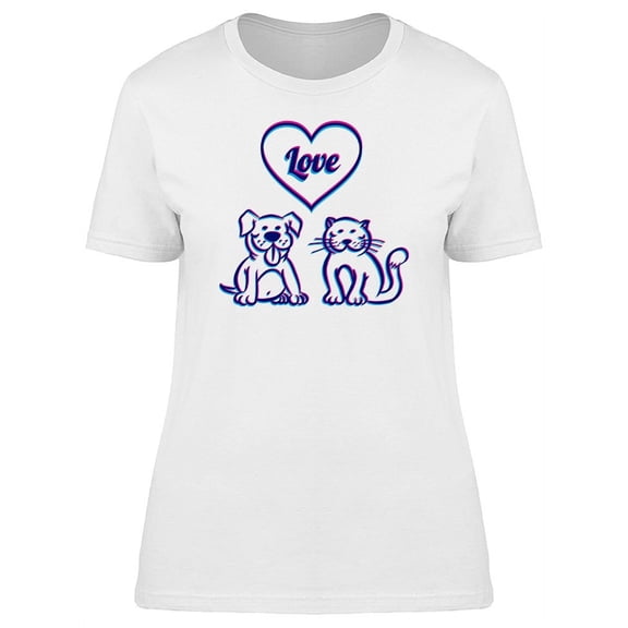 Dog And Cat Friendship T-Shirt Women -Image by Shutterstock, Female Small