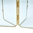 thumbnail image 5 of Beautiful 3 Piece Gold Metal Folding Picture Frame by Drew Barrymore - Fits 5x7 and 4x6 Photos - Multi Picture Frame for Collage Display - Gold Photo Frame Set for Family, Graduation, Mother’, 5 of 10