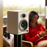 Audioengine A5+ Bluetooth Wireless Powered Wooden Bookshelf Speakers - Pair (White)