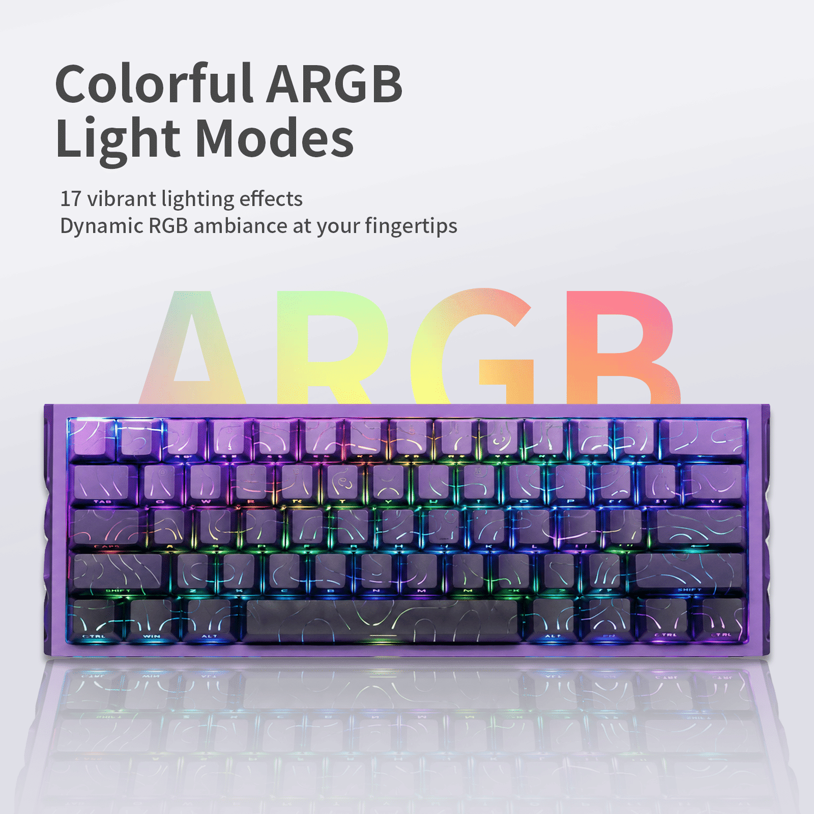 Magnetic Switch Gaming Keyboard, 61-Key 60% Layout, 6-Color Skeleton Hollow Case, RGB Backlit, Full N-Key Rollover, Hot-Swappable Adjustable Magnetic Switches, Backlit PBT Keycaps