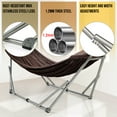thumbnail image 4 of Tranquillo Adjustable Hammock Stand, Collapsible Camping Hammock and Stand, 650 lbs Capacity Deluxe Double Hammock Stand for 2 Persons, Portable Everywhere Easy Assembly Non-Slip and Noise-Free, Brown, 4 of 8