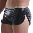 thumbnail image 4 of POIUYTR Men's Shiny Liquid Metallic Underwear Faux Leather Boxer Brief Low Rise Pouch Underpants, 4 of 5