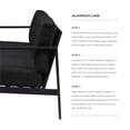 thumbnail image 5 of Linon Turner Lightweight Outdoor 3 Seater Sofa Black Cushions in Black Aluminum, 5 of 18