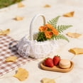 thumbnail image 4 of YHAICO Easter Candy Eggs Small Flower Basket Easter Storage Baskets Fruit Picking Picnic Basket Cute Cookies Beach Storage for Holiday Picnic Handheld Rattan Basket Woven Storage Basket, 4 of 6