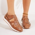thumbnail image 2 of Rokment Platform Wedge Gladiiator Sandals for Women 2026 Spring Summer Fashion Casual Leather Memory Foam Closed Toe Non Slip Walking Work Shoes Comfortable Brown Size 7, 2 of 8