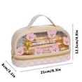 thumbnail image 3 of PEONAVET Large Capacity Pencil Bag Cute Clear Pencil Pouch with Zipper Double Layered Kitty Pen Case for Students The Opening Season Supplies(Yellow), 3 of 5