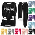 thumbnail image 5 of Womens Fleece Loungewear Sets,Yes I'm Still Freezing Me 24 7 Letter Print Fleece Tracksuit Warm Fleece Sweatsuit Sweatshirts and Sweatpants Lounge Set Outfits, 5 of 5