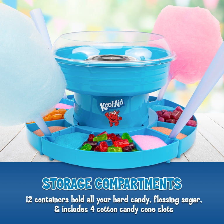 Kool-Aid Cotton Candy Maker with 12-Compartment Lazy Suzan and 4