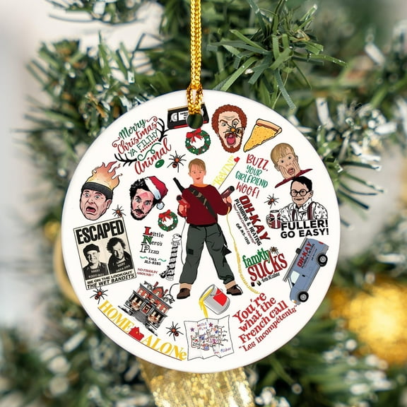 Home Alone Christmas Ornament, Funny Movie Quote Ornament, Kevin McCallister,Funny Movie Quote, Holiday Movie Gag Gift,Funny Xmas Tree Decor