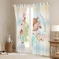thumbnail image 3 of Reindeer Curtains & Drapes Cartoon Deer Farmhouse Animals Blackout Curtains,Red Blue Lattice Checked Buffalo Plaid Window Treatments,Leaves Tree Flowers Window Curtains, 3 of 6