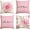 Pink, variant on Home Sweet Home Spring Summer Flowers Pink Throw Pillow Covers, 18 x 18 Inch White Cushion Case for Sofa Couch Set of 4