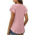 thumbnail image 4 of FAIWAD Women's Summer Ruffle Cap Sleeve Tank Tops Casual Round Neck Ribbed Knit Sleeveless Blouses, 4 of 4