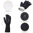 thumbnail image 2 of hamitor 1 par de guantes de horno resistentes al calor hasta 800 ℃, guantes protectores de silicona para barbacoa y parrilla (negros), 2 of 8