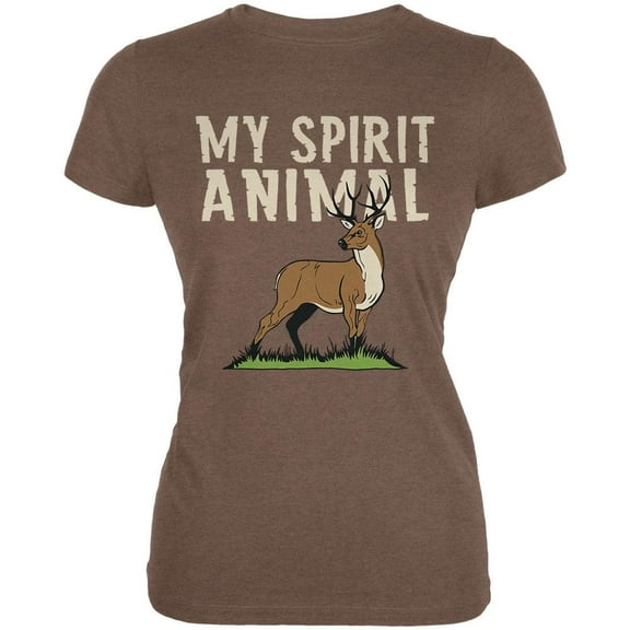 My Spirit Animal Deer Heather Brown Juniors Soft T-Shirt - X-Large