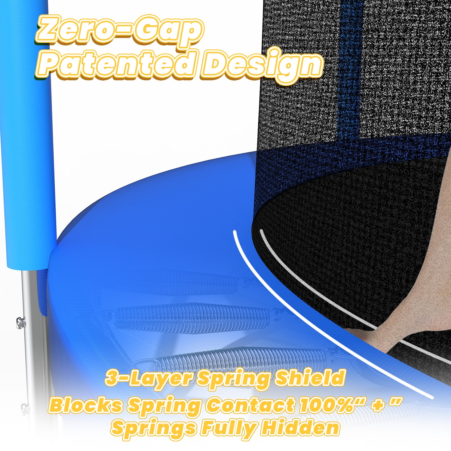 Mersco 10FT Heavy Duty Trampoline with Enclosure Net , Slide Outdoor Big Trampoline for Backyard,Kids Trampoline with Basketball Hoop,Birthday and Holiday Gifts for Kids,Blue