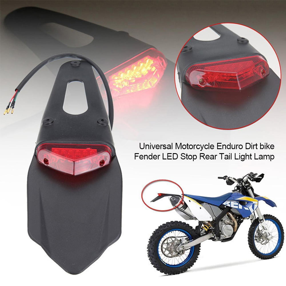 Create Idea 12V Replacement Motorcycle Motorbike Dirt Bike Fender Rear Tail brake Light Red LED 