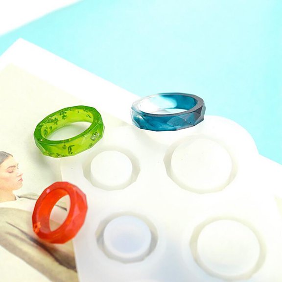 Wovilon Silicone Molds Cake Mold Diy Crystal Epoxy Ring Mold Flat Curved Dry Flower Mirror Ring Silicone Mold Baking Mold