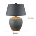 thumbnail image 5 of Buen 28 Inch Hydrocal Table Lamp Black Drum Shade Urn Base Gray Rust, 5 of 5