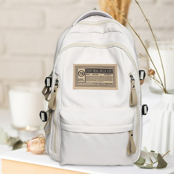 Mochila para mujer mochila escolar mochila con bolsillos laterales mochila ligera bolsa de viaje mochila para mujeres adolescentes y estudiantes blanco Walmart en linea