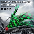 thumbnail image 3 of 30 Pack Treble Hooks With Feathers 2# 4# 6# 8# 10#Fishing Hooks 3 Feather Colors, 3 of 26