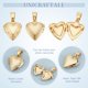 thumbnail image 4 of 12 dijes de corazón chapados en oro de 18 quilates, ideales para guardar fotos o como recuerdo. Incluyen colgantes de metal con cierre de presión para crear collares conmemorativos., 4 of 6