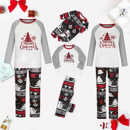 

Dadaria Matching Christmas Pajamas Christmas Parent-child Set Plaid Print Long Sleeve HomeWear Pajamas Two-piece Child Set Wine Kids XL