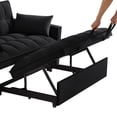 thumbnail image 5 of Gexpusm Tufted Pull Out Sofa Bed Convertible Sleeper Sofa with Adjustable Back and Pillows, Black, 5 of 6