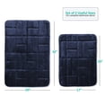 thumbnail image 2 of Clara Clark Bathroom Rugs, Velvet Memory Foam Bath Mat, Ultra Soft Non Slip and Absorbent - Tiled - Set of 2 - Navy, 2 of 6